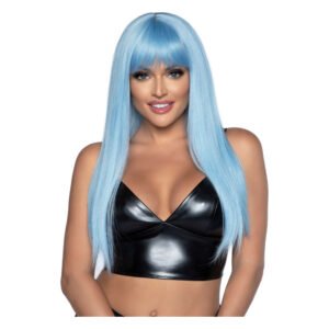 Довга блакитна перука Leg Avenue Long straight bang wig Blue, гладенька, 61 см