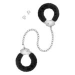 Металеві поножі з хутром Fetish Tentation Adjustable metal and fur ankle cuffs, 2 ключі