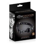 Повітропроникний кляп Fetish Tentation Premium Leather gag with stiff ball, шкіряний ремінець