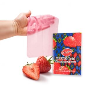 Серветка для орального сексу Strawberry Latex Dental Dams зі смаком полуниці, 1 шт.