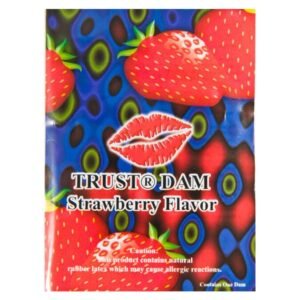 Серветка для орального сексу Strawberry Latex Dental Dams зі смаком полуниці, 1 шт.