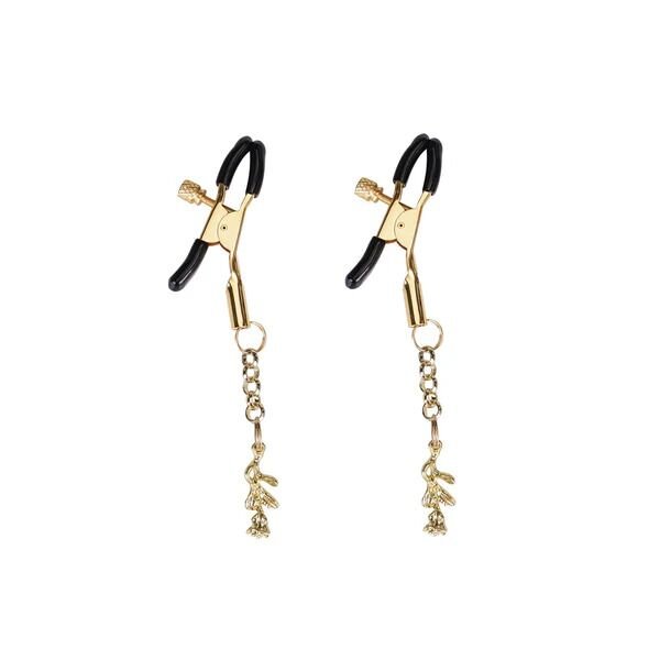 Затискачі для сосків з підвіскою Liebe Seele Rose Pendant Nipple Clamps Gold Затискачі для сосків з підвіскою Liebe Seele Rose Pendant Nipple Clamps Gold