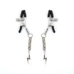 Затискачі для сосків Liebe Seele Lightning Nipple Clamps Silver, підвіска-блискавка