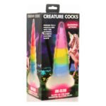 Фентезійний фалоімітатор Creature Cocks Luminescent Rainbow Silicone Dildo, світиться в темряві, 19,6 см