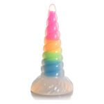 Фентезійний фалоімітатор Creature Cocks Luminescent Rainbow Silicone Dildo, світиться в темряві, 19,6 см