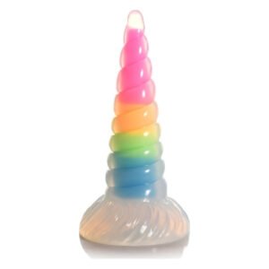 Фентезійний фалоімітатор Creature Cocks Luminescent Rainbow Silicone Dildo, світиться в темряві, 19,6 см