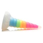 Фентезійний фалоімітатор Creature Cocks Luminescent Rainbow Silicone Dildo, світиться в темряві, 19,6 см