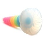 Фентезійний фалоімітатор Creature Cocks Luminescent Rainbow Silicone Dildo, світиться в темряві, 19,6 см