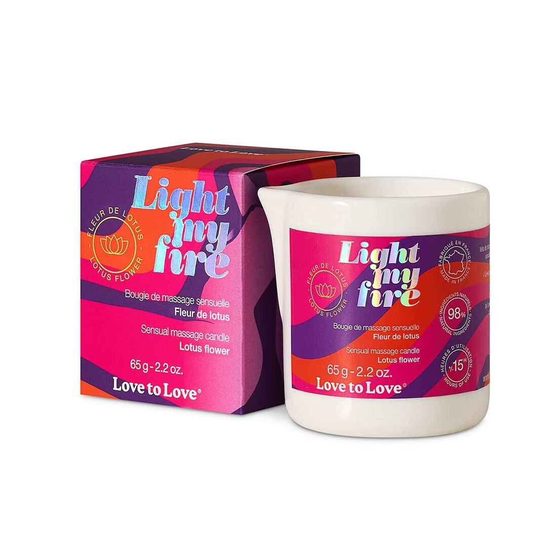 Масажна свічка Love To Love LIGHT MY FIRE Lotus (65 мл) Масажна свічка Love To Love LIGHT MY FIRE Lotus (65 мл)