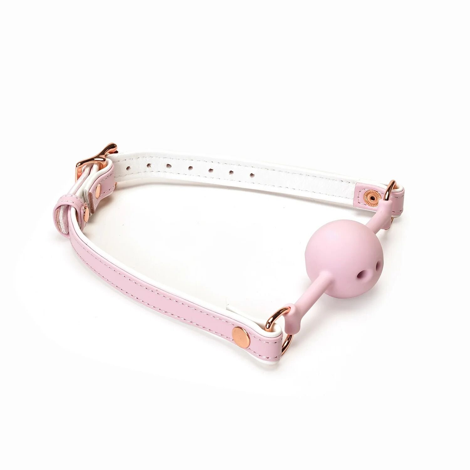 Кляп Liebe Seele White & Pink Fairy Goat Leather Ball Gag Кляп Liebe Seele White & Pink Fairy Goat Leather Ball Gag