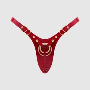Трусики для страпона Strap-On-Me Leatherette Harness Fabulous - One Size - Red Glossy