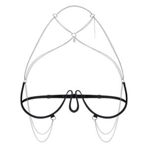 Прикраса на тіло Obsessive Lustique Black harness bra S/M/L