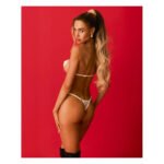 Прикраса на тіло Obsessive Lustique White harness bra S/M/L