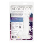 Прозорий фалоімітатор на присосці ADDICTION — Clear Dildo with Balls 8″, віброкуля в подарунок