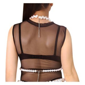 Ліф з перлин Art of Sex - Jasmine, колір білий, розмір XS-2XL
