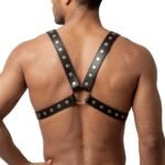 Чоловіча портупея Art of Sex - Spartacus, натуральна шкіра, колір чорний, розмір L-2XL