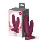Подвійний фалоімітатор Fun Factory RYDE Wine Red, гнучкі стовбури, присоска
