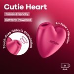 Вакуумний стимулятор-серце з вібрацією Satisfyer Cutie Heart Battery Series