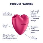 Вакуумний стимулятор-серце з вібрацією Satisfyer Cutie Heart Battery Series