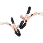 Затискачі для сосків з перлинним ланцюжком Rosy Gold - Nipple Clamps Pearls