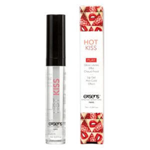 Стимулювальний блиск для губ EXSENS Strawberry Hot Kiss 7 мл, зігріває та охолоджує