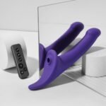 Вібронасадка для страпону з вакуумною стимуляцією Strap-On-Me Multi Orgasm Dildo L Purple