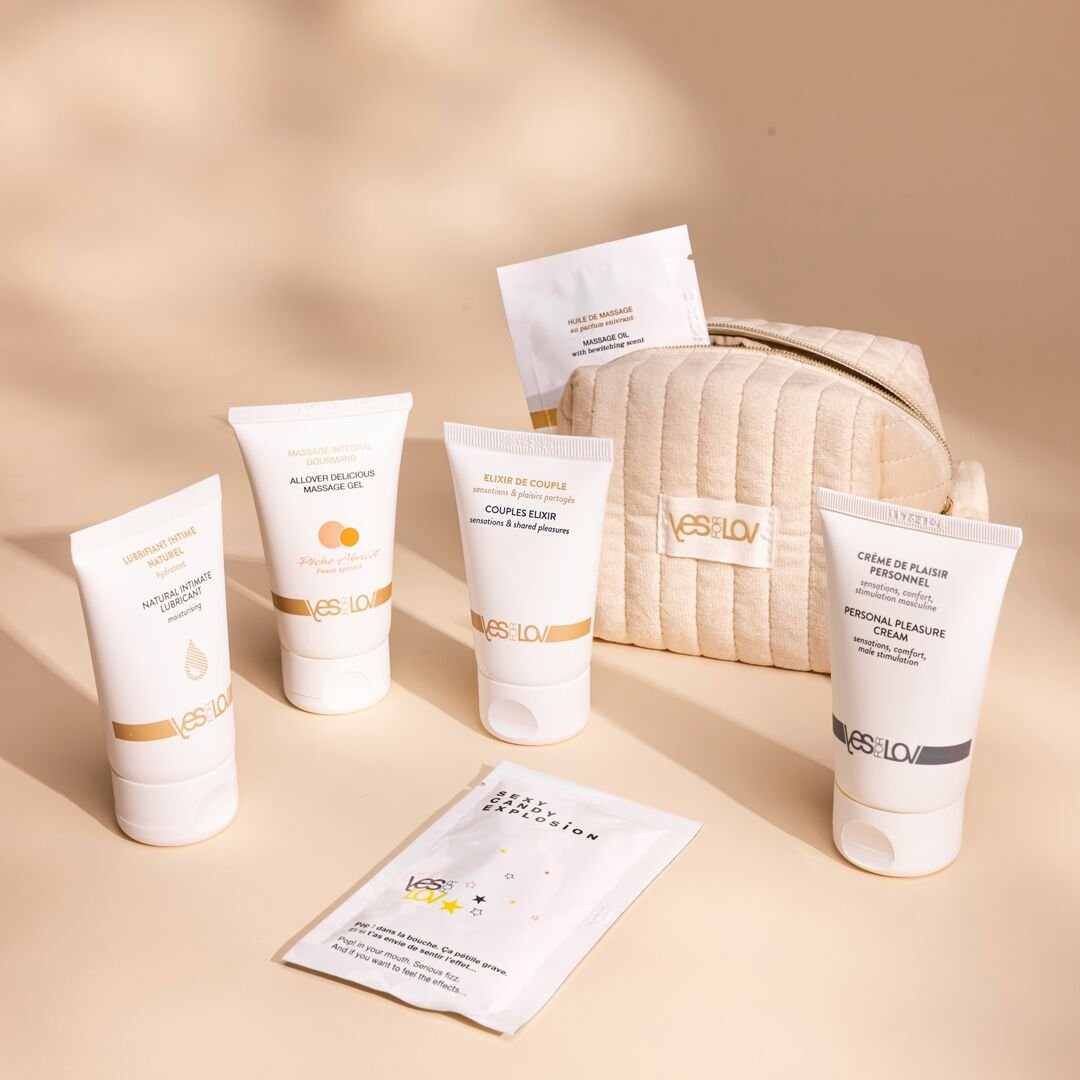 Набір для пар YESforLOV MY DELIGHT KIT, крем для мастурбації, змазка, масажний гель, вибухова карамель Набір для пар YESforLOV MY DELIGHT KIT, крем для мастурбації, змазка, масажний гель, вибухова карамель