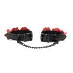 Поножі Liebe Seele Flower Rhythm - Black and Red Leather Flowers Hand Cuffs