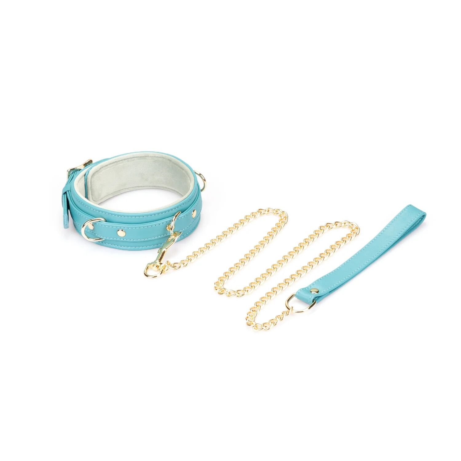 Нашийник з повідцем Liebe Seele Blue Lamb Leather Collar with Velvet Lining Нашийник з повідцем Liebe Seele Blue Lamb Leather Collar with Velvet Lining