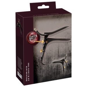 Вагінально-анальне дзеркало Fetish Collection Speculum із нержавіючої сталі, чорно-золоте, 15 см