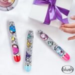 Вібромасажер Дамський пальчик, з яскравим принтом Blush The Collection Play Naughty блакитний