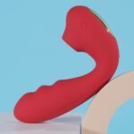 Вібратор для точки G BeYourLover Tara з вакуумною стимуляцією та підігрівом, червоний, 13 × 3,5 см