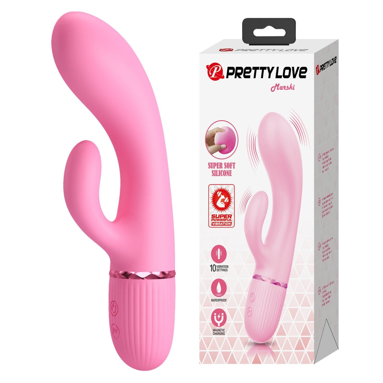 Вібратор-кролик PRETTY LOVE Marski рожевий, 18 х 3.6 см Вібратор-кролик PRETTY LOVE Marski рожевий, 18 х 3.6 см