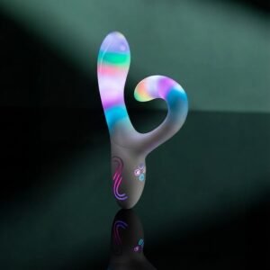 Вібратор-кролик із RGB-підсвічуванням та додатком Paradise Illumination The Rabbit, білий, 21,6 см × 3,8 см