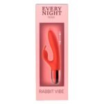 Вібратор кролик Every Night Toys з відростком для стимуляції клітора, червоний
