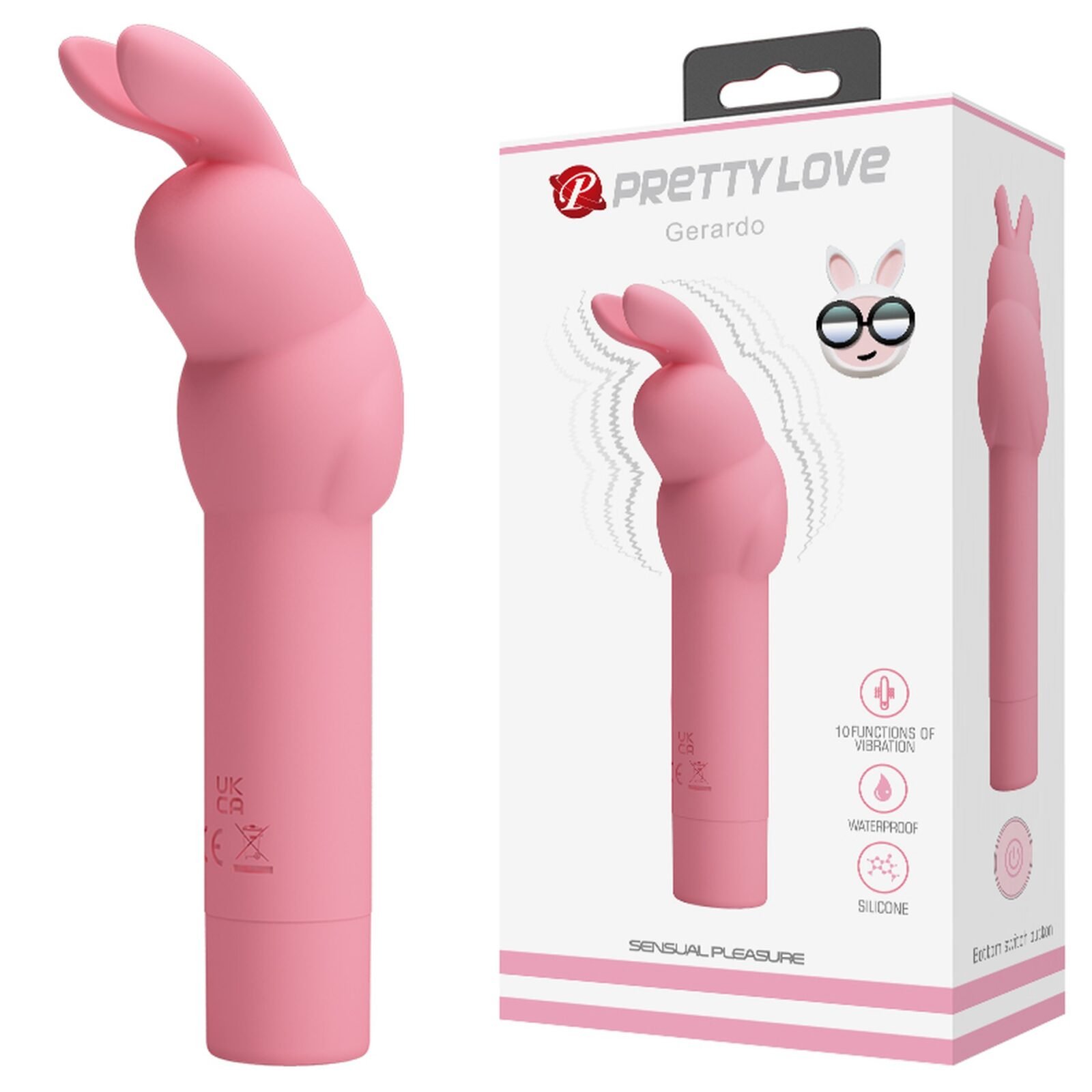 Вібратор у формі кролика PRETTY LOVE Gerardo для клітора, рожевий, 13.6 х 3.2 см Вібратор у формі кролика PRETTY LOVE Gerardo для клітора, рожевий, 13.6 х 3.2 см