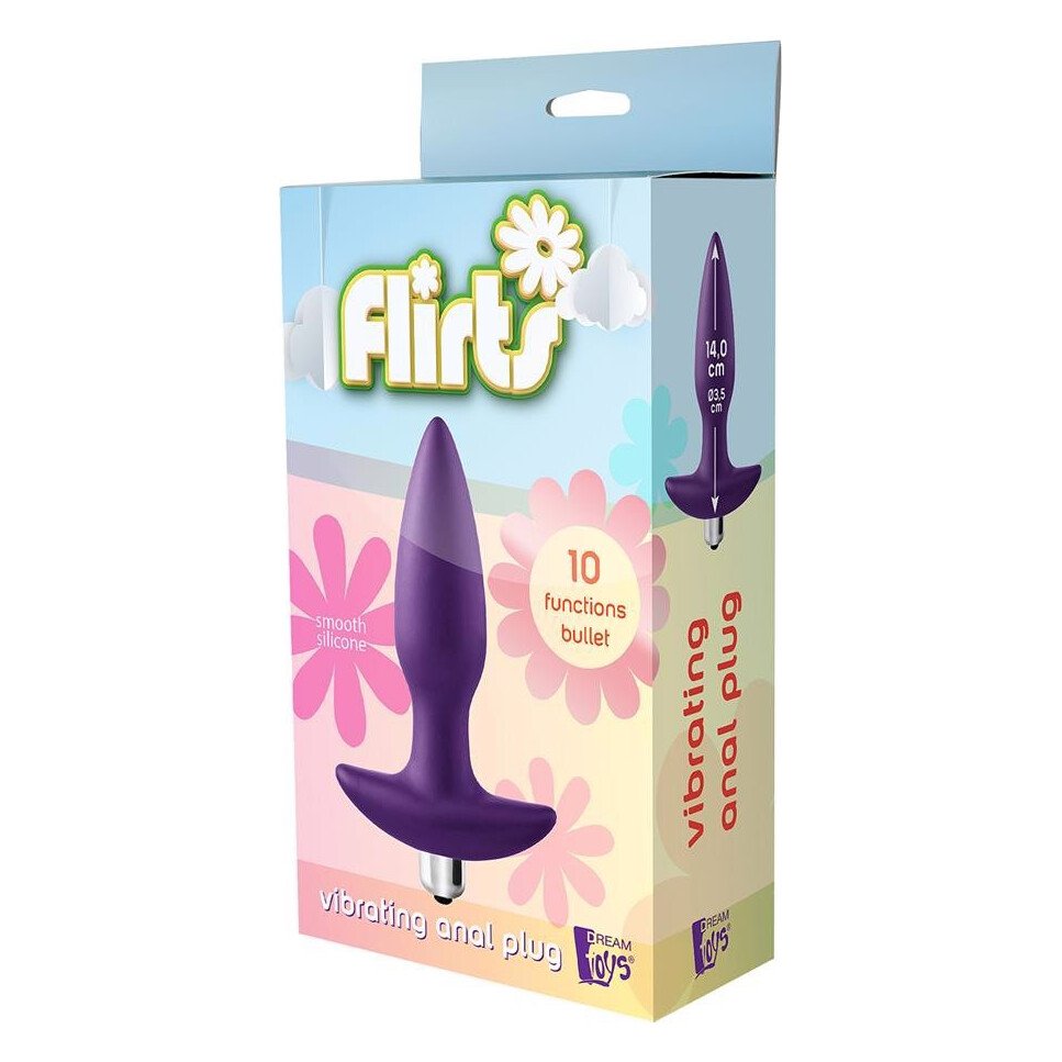 Вібруюча анальна пробка Dream Toys Flirts, фіолетова Вібруюча анальна пробка Dream Toys Flirts, фіолетова