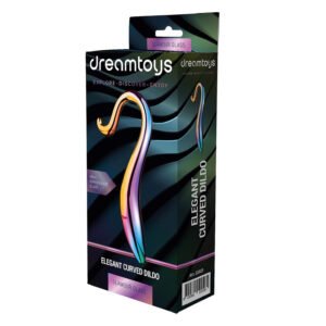 Вигнутий скляний фалоімітатор Dream Toys Glamour Glass, різнокольоровий