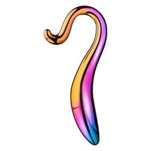 Вигнутий скляний фалоімітатор Dream Toys Glamour Glass, різнокольоровий